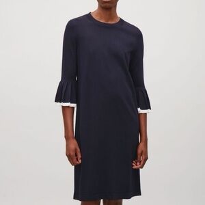 navy blue dress for baby girl COS Asymmetric Knitted Wrap Dress main image 0